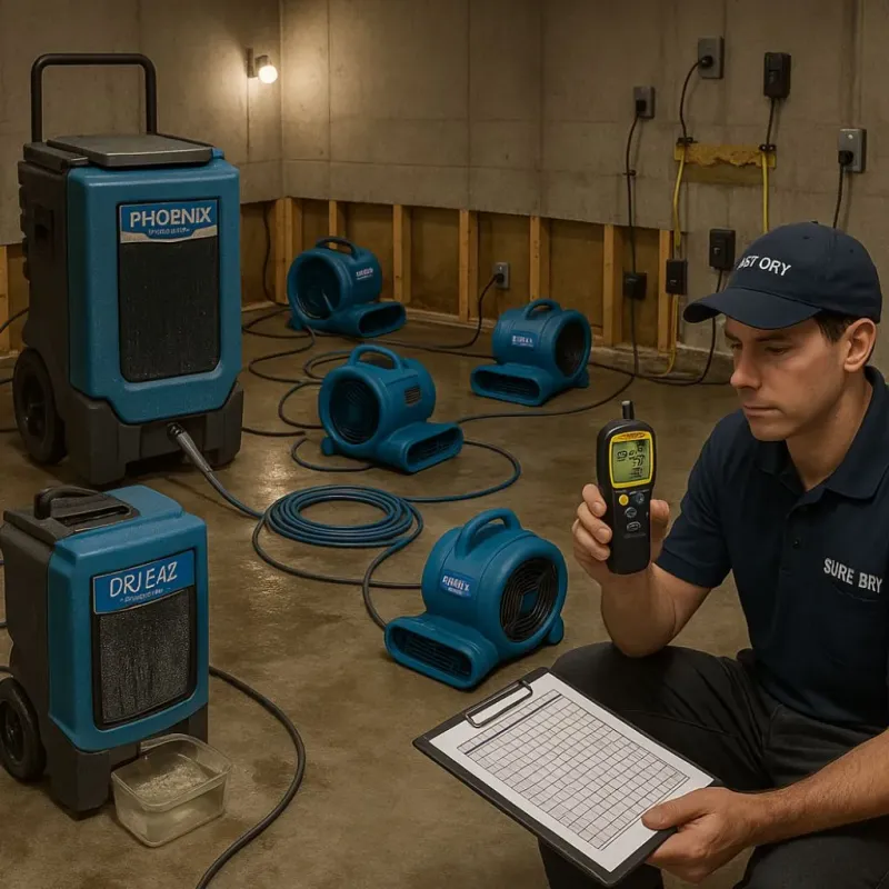 Structural Drying and Dehumidification process in Westwood, KS